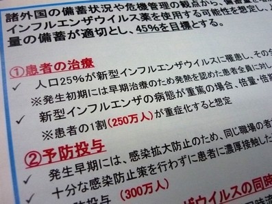 タミフルなど新型インフル薬の備蓄削減へのサムネイル画像