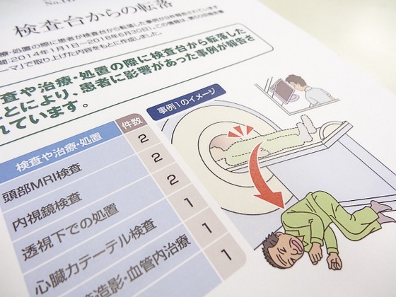 検査台からの転落で大腿骨頚部骨折、くも膜下出血のサムネイル画像