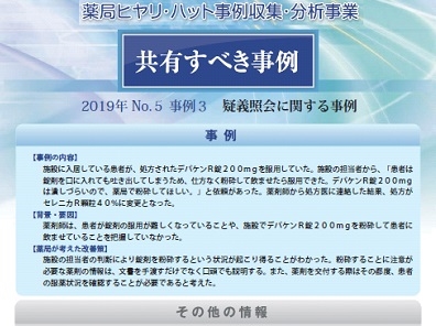 施設の患者に「粉砕して飲ませたら服用できた」のサムネイル画像