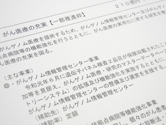 がん対策に400億円を計上、19年度予算比約8％増のサムネイル画像