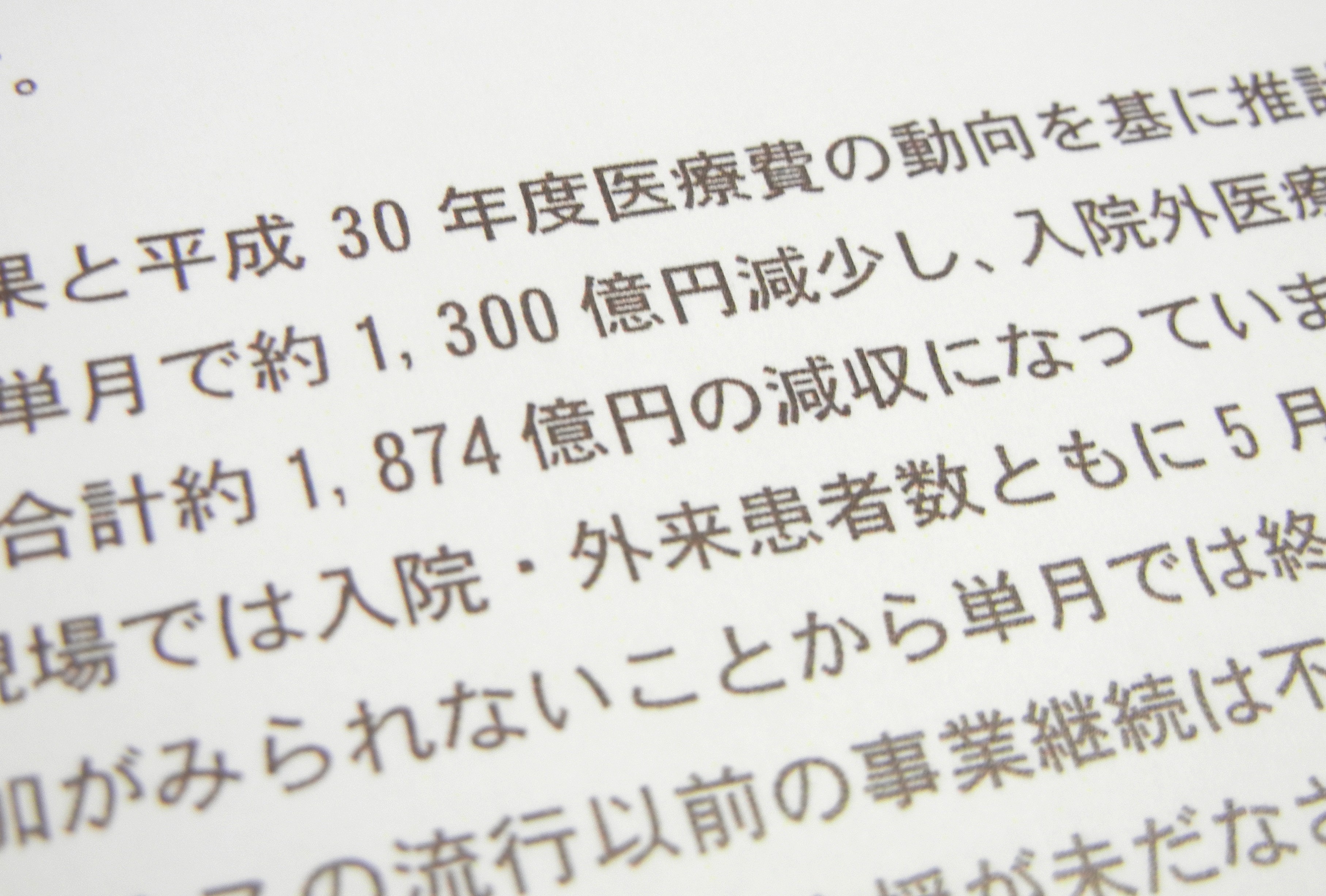 4月は計約1,874億円減収、日病が推計のサムネイル画像