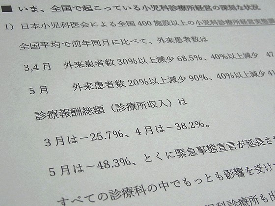 小児科診療所の収入が5月に半減、前年比のサムネイル画像