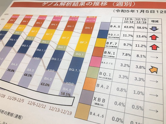 BQ.1.1やBF.7などの割合が上昇のサムネイル画像