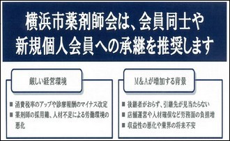 会員同士の薬局承継を支援